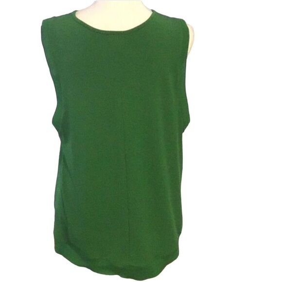 Beautiful Kelly Green Sleeveless Knit Top size L - Picture 2 of 6